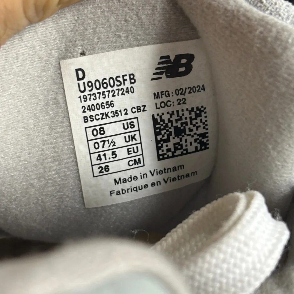 New Balance 9060 Suede Mesh Chunky Lifestyle Sneaker Granite Womens 9.5 Mens 8